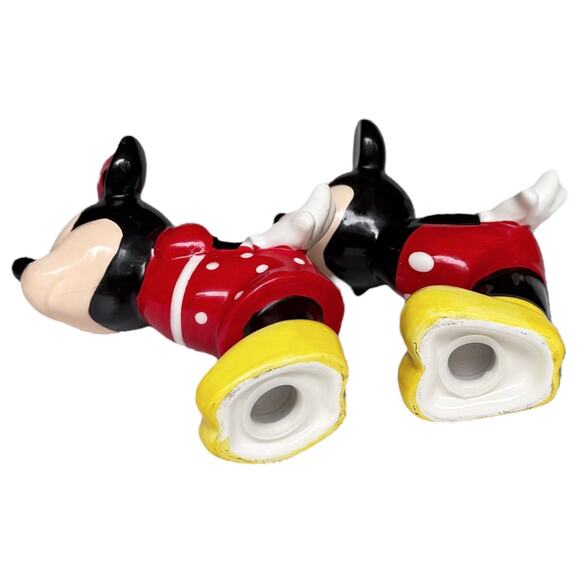 Disney Minnie & Mickey Mouse Kissing SALT & PEPPER SHAKERS LARGE 5" Jerry Leigh - Picture 6 of 13
